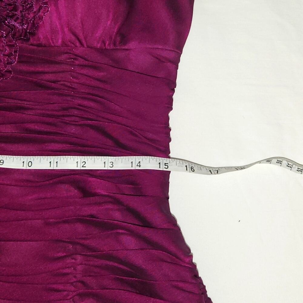 Adrianna Papell Purple Rosette Ruched Halter Top Blouse Size 12 - Picture 7 of 12
